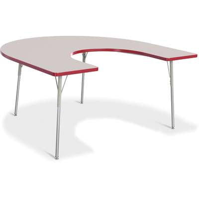 Jonti-Craft Berries Horseshoe Adjustable Height Activity Table, 66" x 60", Color and Size Variants (6445JC)