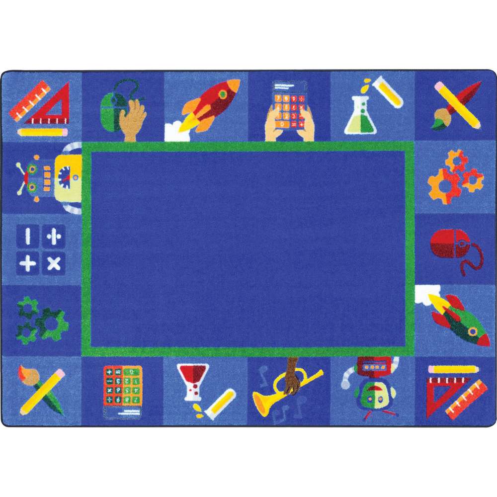 Joy Carpets Full STEAM Ahead Rug, Rectangle