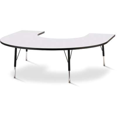 Jonti-Craft Berries Horseshoe Adjustable Height Activity Table, 66" x 60", Color and Size Variants (6445JC)