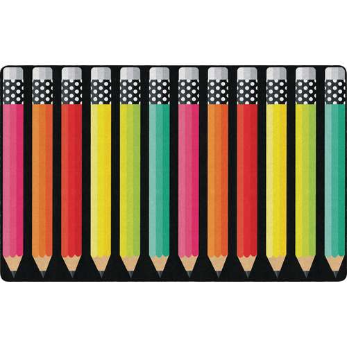 Flagship Black, White & Stylish Brights Pencils Rug