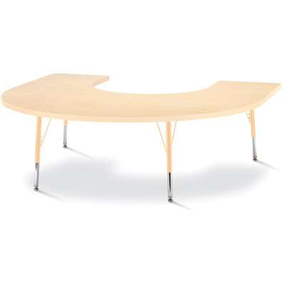Jonti-Craft Berries Horseshoe Adjustable Height Activity Table, 66" x 60", Color and Size Variants (6445JC)