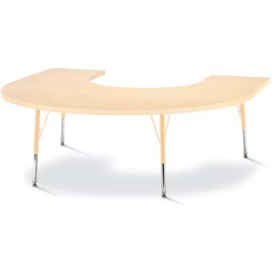 Jonti-Craft Berries Horseshoe Adjustable Height Activity Table, 66" x 60", Color and Size Variants (6445JC)