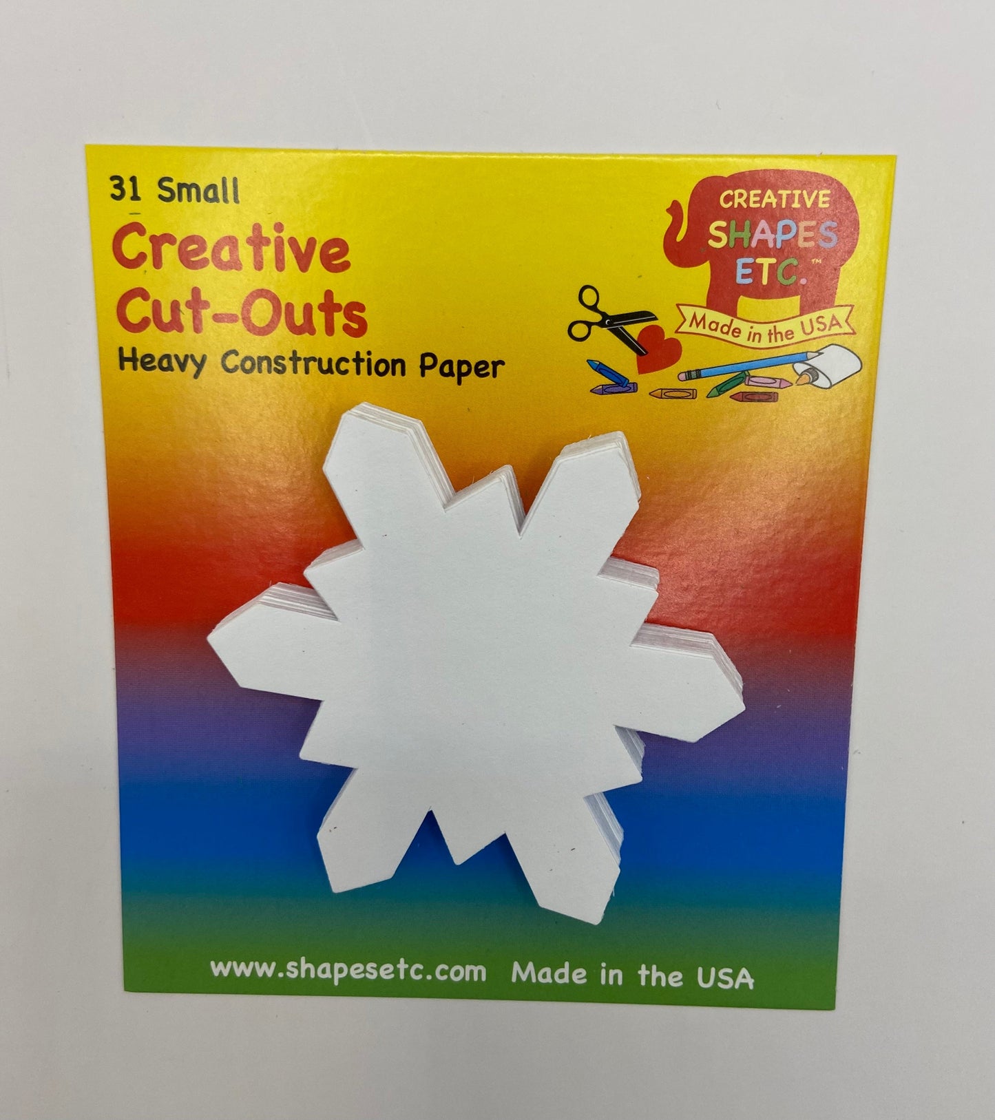 SHAPES ETC. Small Single Color Cut-Out - Snowflake