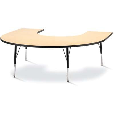 Jonti-Craft Berries Horseshoe Adjustable Height Activity Table, 66" x 60", Color and Size Variants (6445JC)