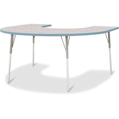 Jonti-Craft Berries Horseshoe Adjustable Height Activity Table, 66" x 60", Color and Size Variants (6445JC)