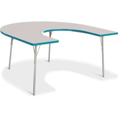 Jonti-Craft Berries Horseshoe Adjustable Height Activity Table, 66" x 60", Color and Size Variants (6445JC)