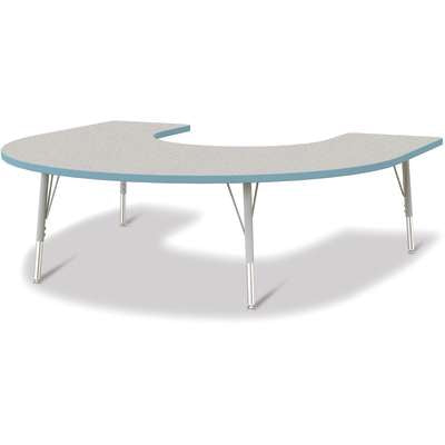 Jonti-Craft Berries Horseshoe Adjustable Height Activity Table, 66" x 60", Color and Size Variants (6445JC)