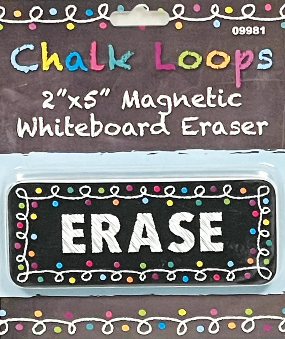 Ashley Chalk Loops Magnetic Whiteboard Eraser 2" X 5" (ASH 09981)