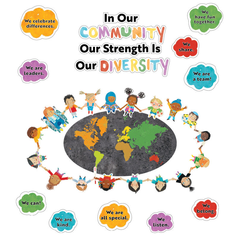 Carson Dellosa Our Strength is Our Diversity All Are Welcome Bulletin Board Set (CD 110534)