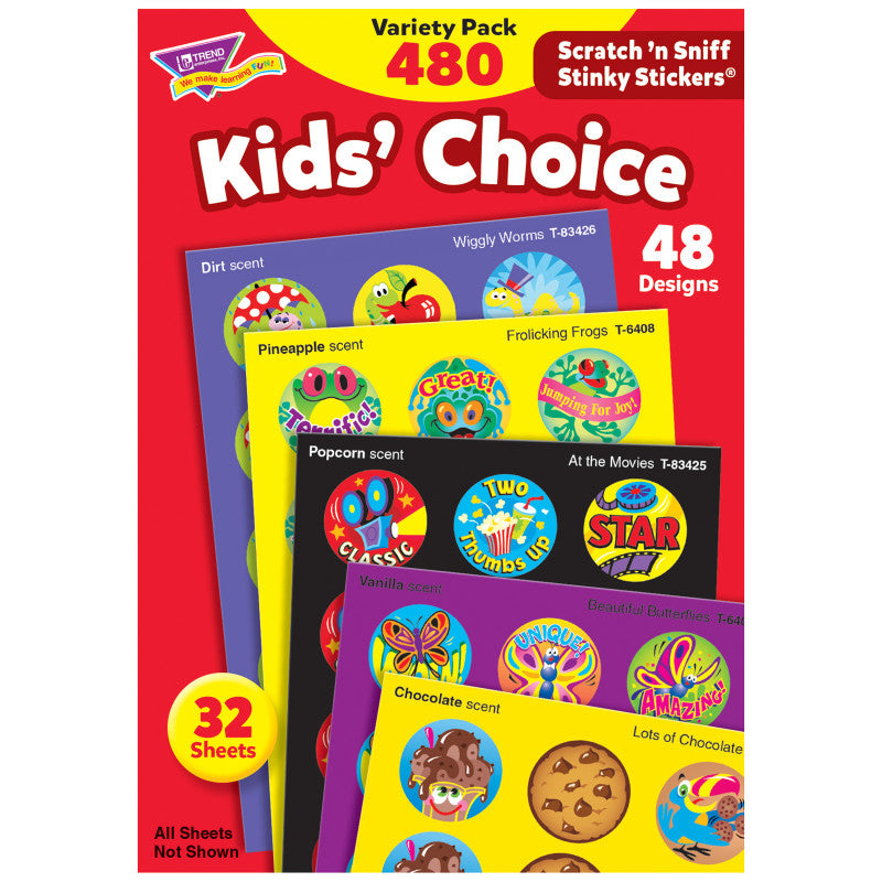 Trend Enterprises Stinky Stickers Round Super Saver, 480 Pack (T 089)