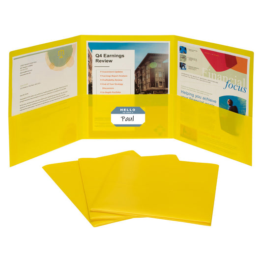 C-Line Three Pocket Poly Portfolio, 24 Pack, Color Variants
