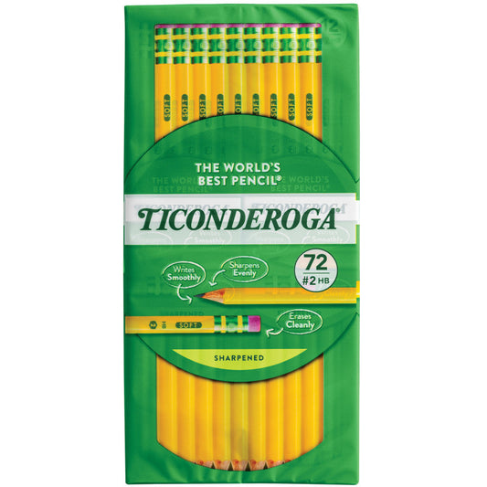 Dixon Original Ticonderoga Pencils, Pre-Sharpened, 72 Pack (DIX13972)
