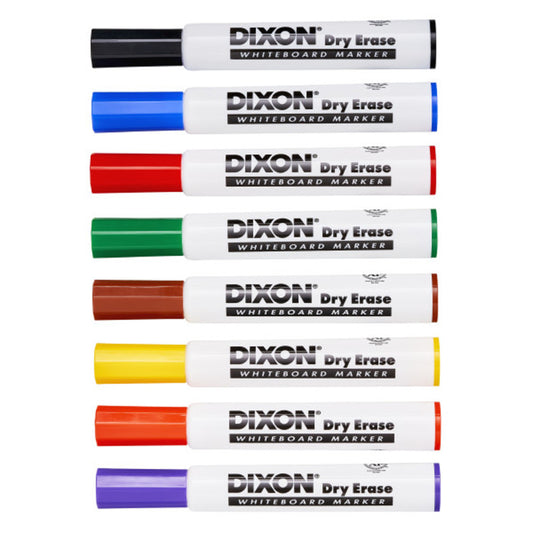 Dixon Dry Erase Markers, Wedge Tip, Set of 8 (DIXX 92180)