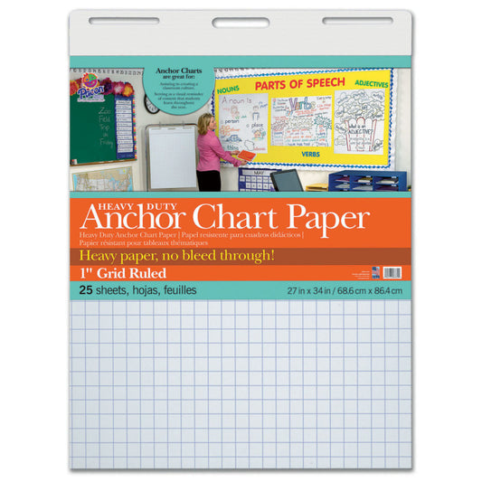 Dixon Heavy Duty Anchor Grid Chart Paper, 1 Inch Ruled, 27 x 34 (PAC 3372)