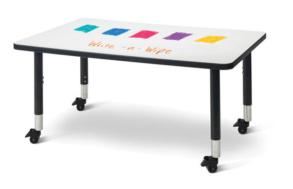 Jonti-Craft Berries Rectangle Dry Erase Table, Mobile, 48"W x 30"D (6473JCM420)