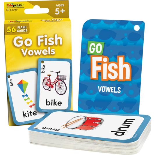 Teacher Created Resources Go Fish Vowels Flash Cards, 3⅛" x 5⅛", 56 Cards (EP 62049)