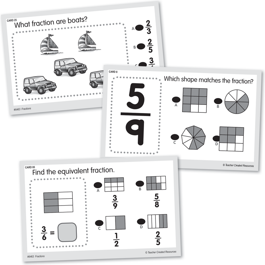 Teacher Created Resources Power Pen Learning Cards, Fractions Gr 2-4 (TCR 6463)