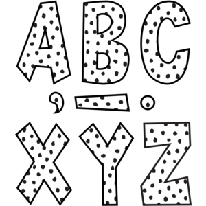 Teacher Created Resources Black Painted Dots on White 7" Fun Font Letters (TCR 70102)