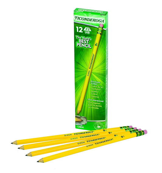 Ticonderoga® #2 HB Presharpened Pencils, 12 Pack (13806)