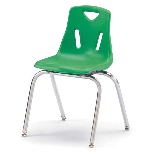 Jonti-Craft Berries Stacking Chair with Chrome Legs, 18", Color Variants