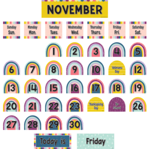 Teacher Created Resources Oh Happy Day Rainbow Calendar Pocket Chart Cards (TCR 8344)