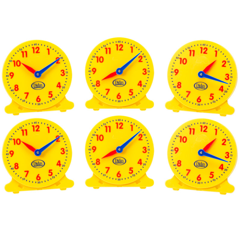 Didax 5 inch Student Clocks, Set of 6 (DD 211550)