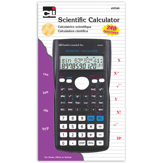 Charles Leonard Scientific Calculator, 12 Digit, 240 Functions (CHL 39240)