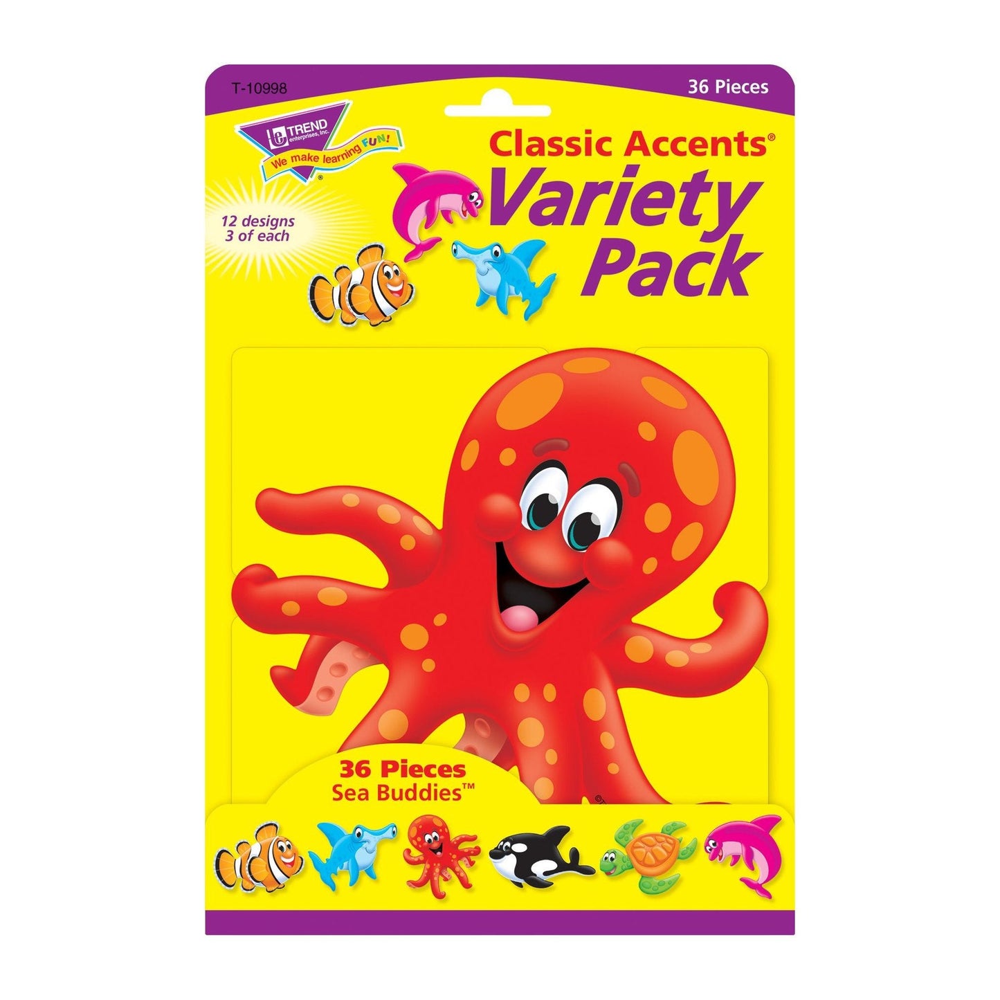 Trend Sea Buddies Classic Accents Variety Pack, 36 Pieces (T10998)