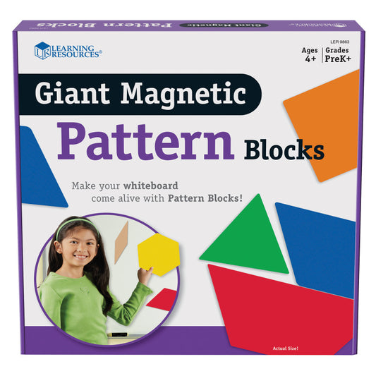 Learning Resources Giant Magnetic Pattern Blocks , Set of 47 (LER 9863)