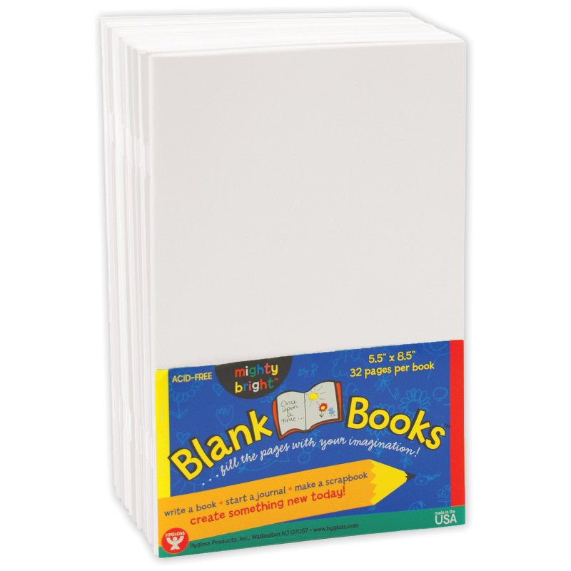 Hygloss Might Bright Books, 32 Pages, White, 10 Pack, 5.5 x 8.5 (HYG 77710)