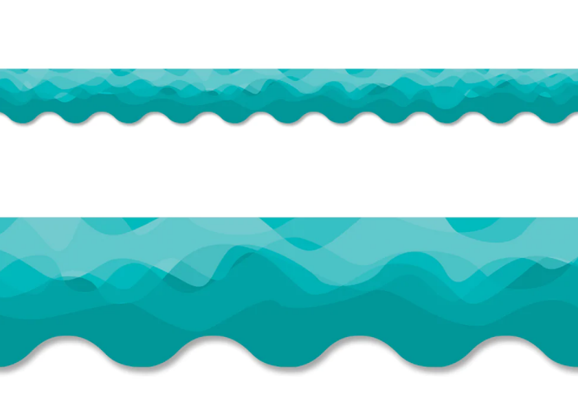 Creative Teaching Waves of Teal EZ Border (CTP 10516)