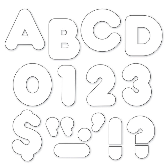 Trend White 2-Inch Casual Style Uppercase Ready Letters (T436)