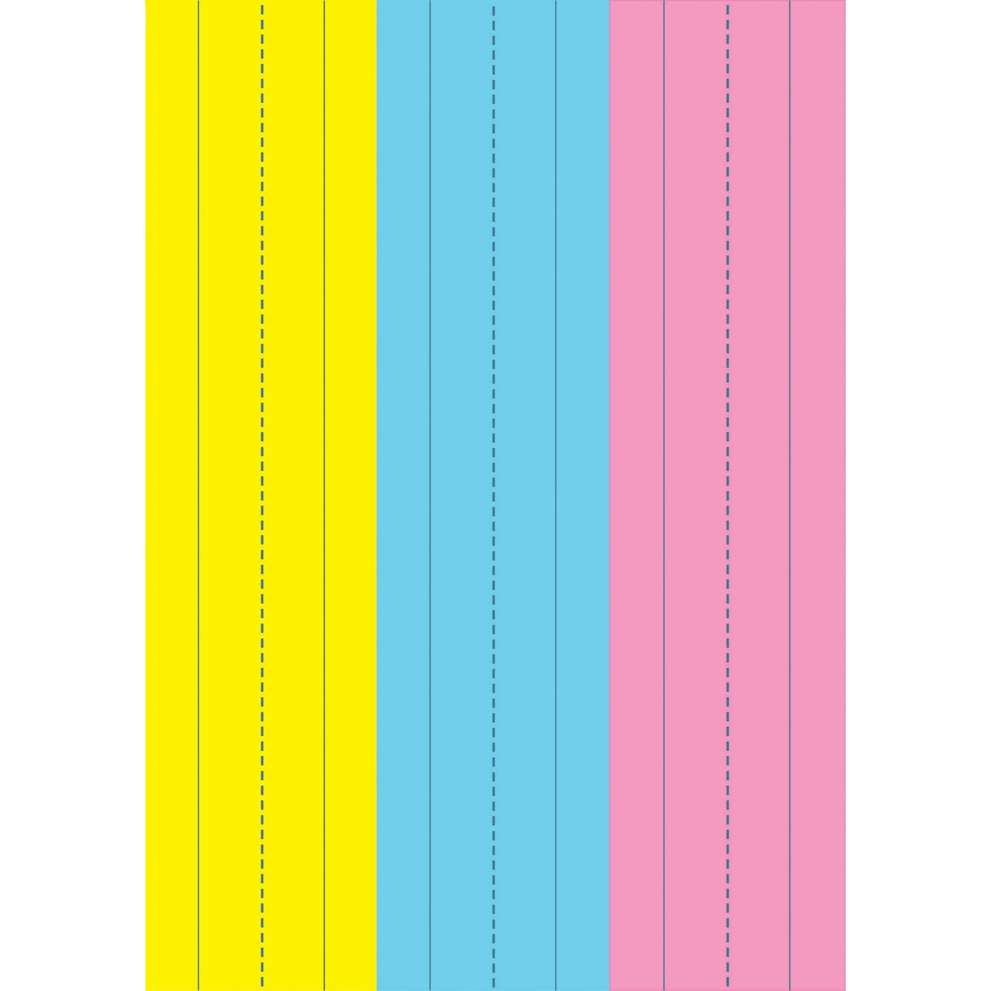 Die-Cut Magnetic Pink/Blue/Yellow Sentence Strips, 2.75" x 11", 3 Per Pack, 6 Packs