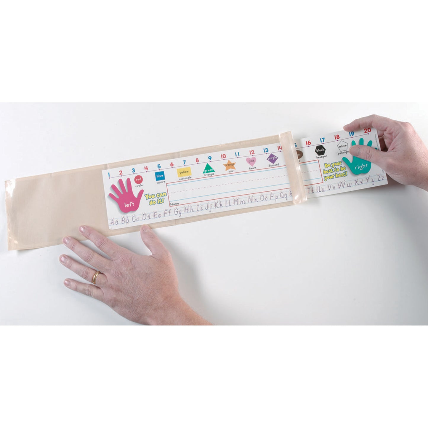 Ashley Clear View Self-Adhesive Name Plate Pockets, Extra Large, 25 Pack, 5.75 x 20 (ASH 10404)