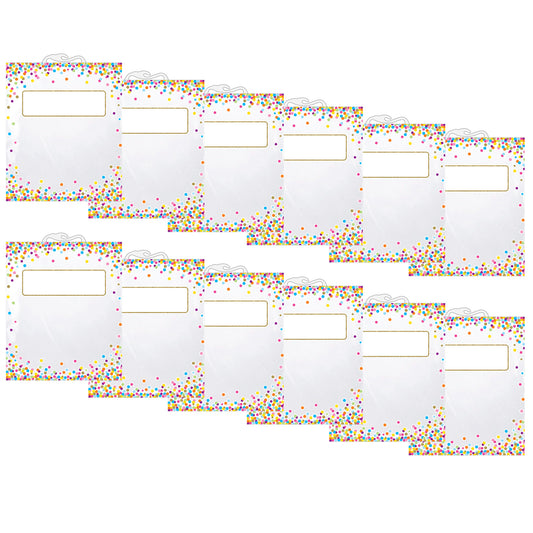 Hanging Confetti Pattern Storage/Book Bag, 10.5" x 12.5", 6 Per Pack, 2 Packs