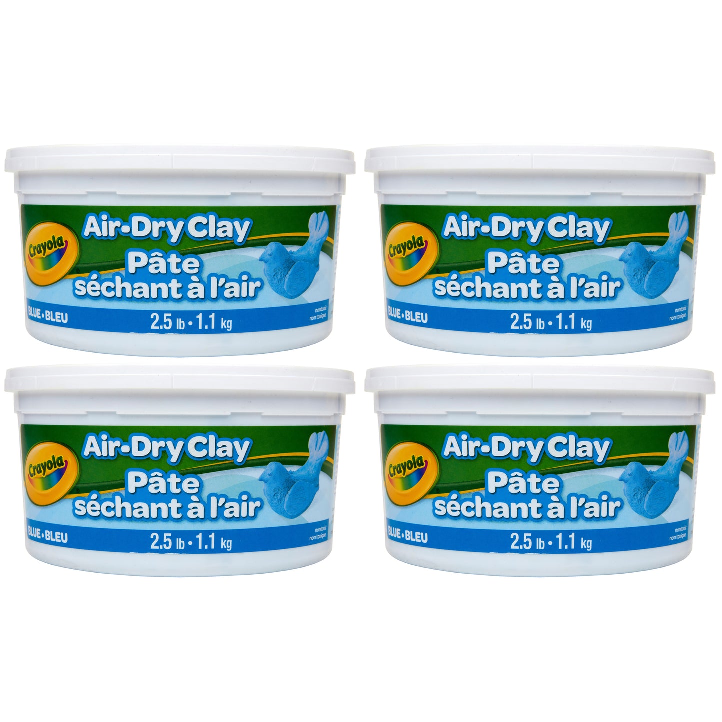 Air Dry Clay, 2.5lb Tub, Blue, Pack of 4