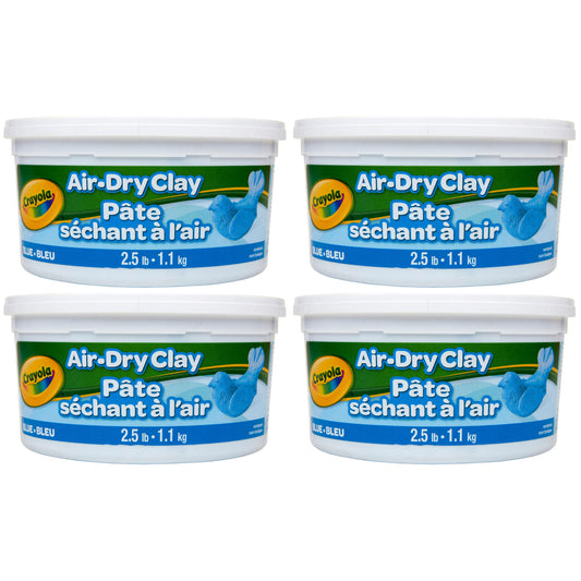 Air Dry Clay, 2.5lb Tub, Blue, Pack of 4
