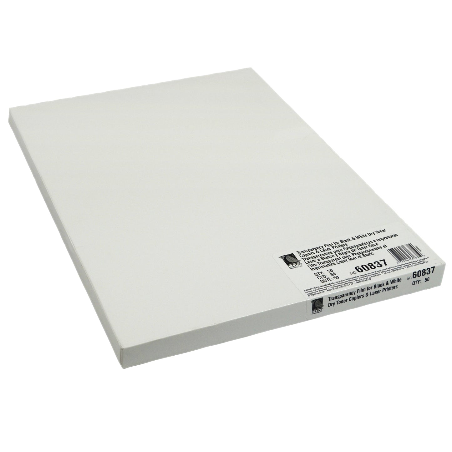 C-Line Transparency Film for Copiers, Clear, Black and White Laser Printers, 50 Count (CLI 60837)