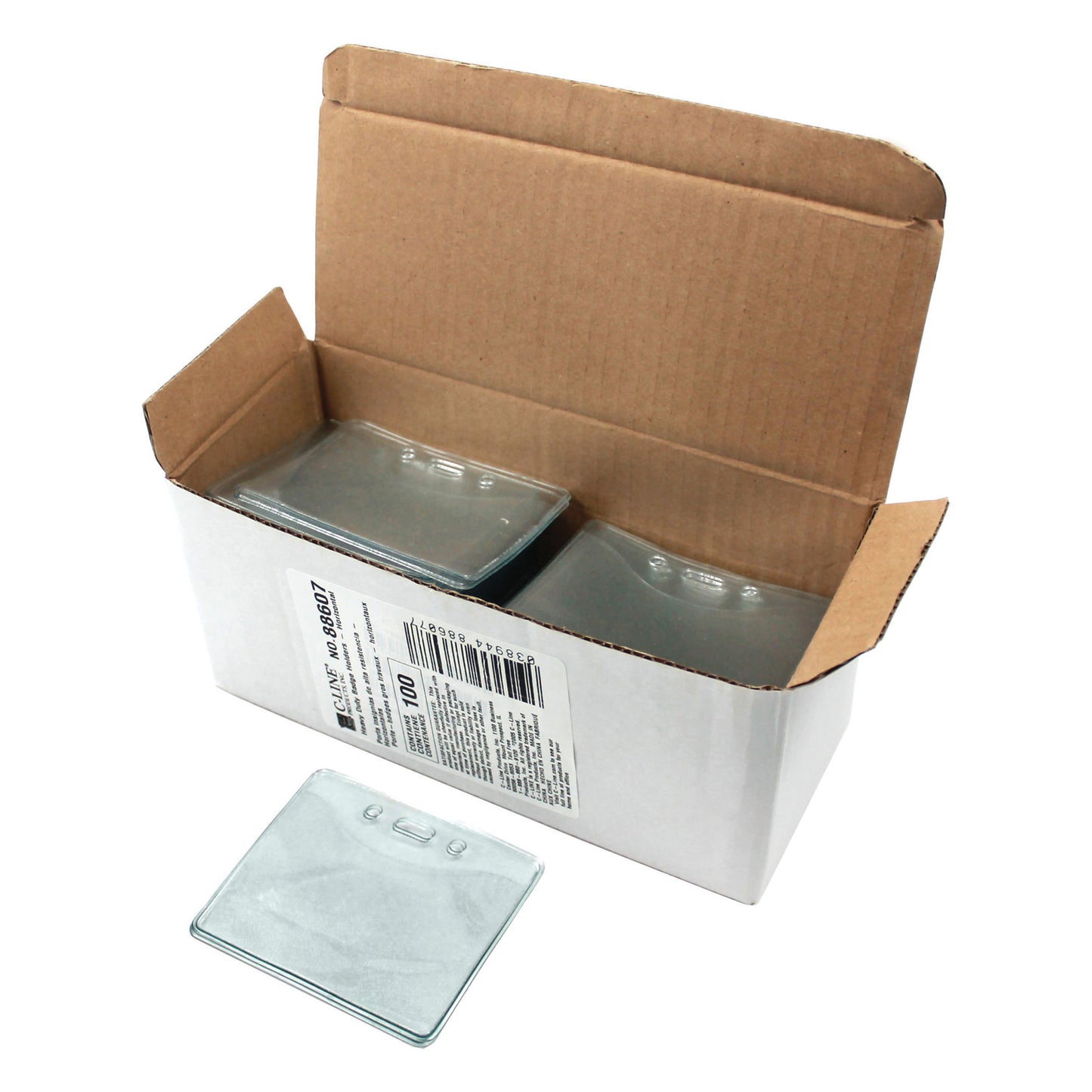 C-Line Heavy Duty Badge Holder, Horizontal, 100 Pack (CLI 88607)