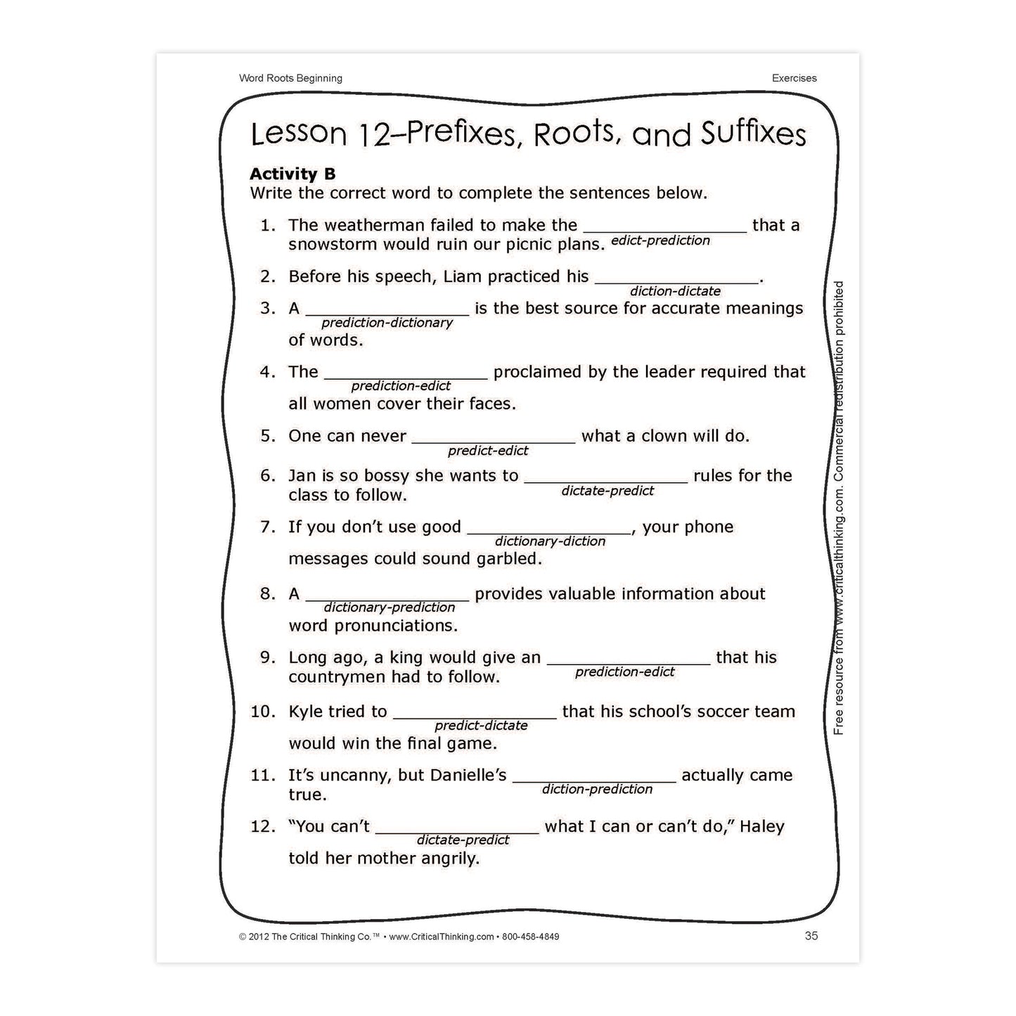 Word Roots Beginning
