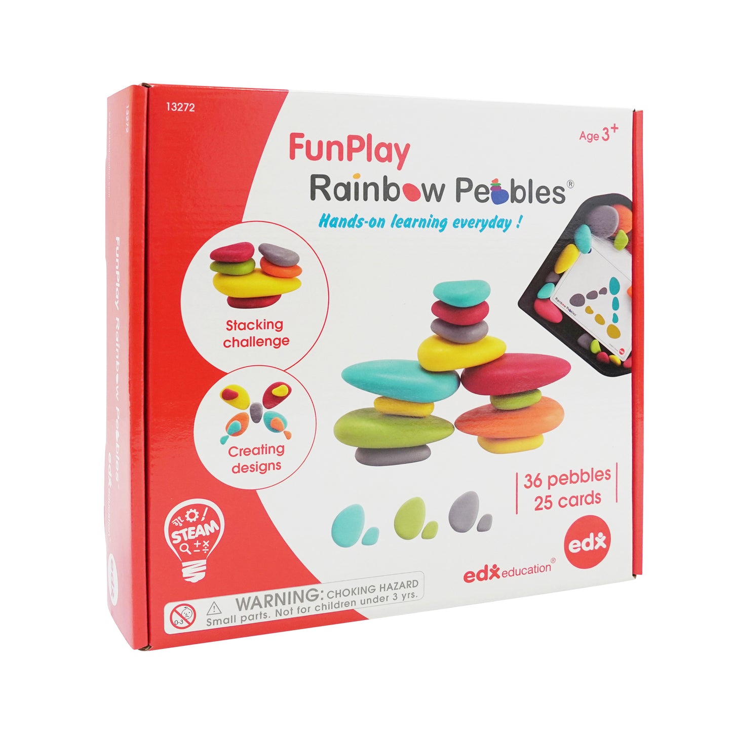 Rainbow Pebbles - FunPlay Activity Set - Set of 36 + 50 Activities + Messy Tray