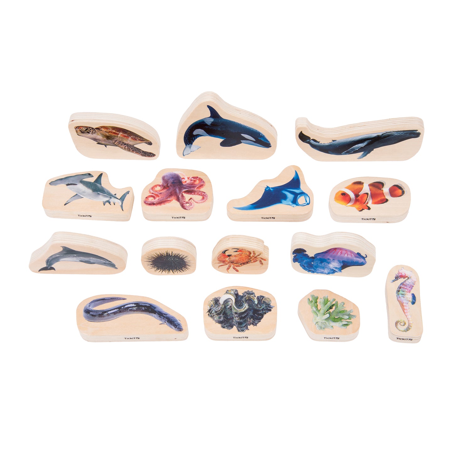 Wooden Sea Life Blocks - Set of 15