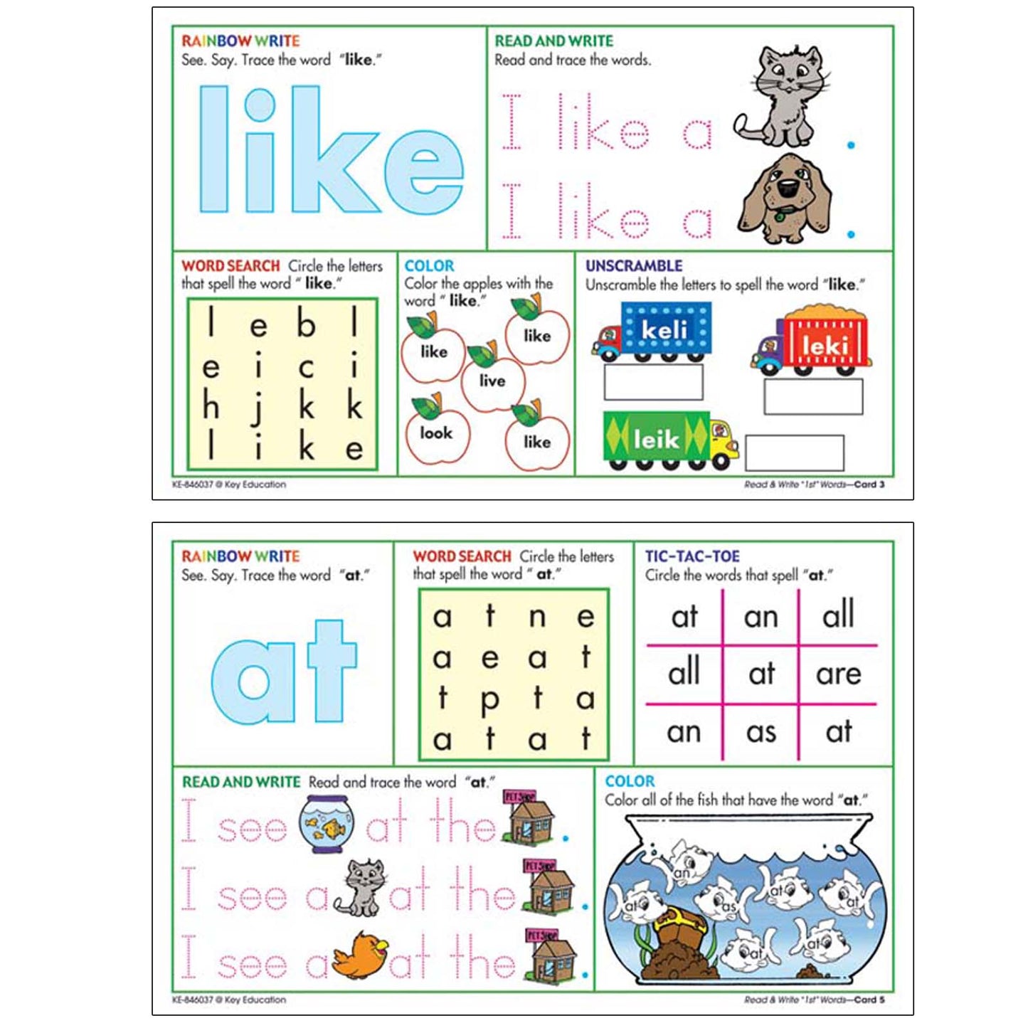 Write On/Wipe Off: Read and Write First Words Manipulative, Grade PK-2
