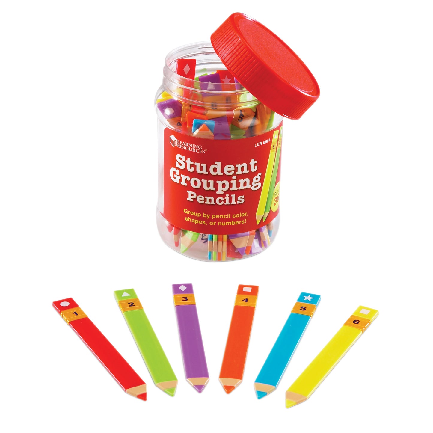 Learning Resources Student Grouping Pencils, Set of 36 (LER0624)