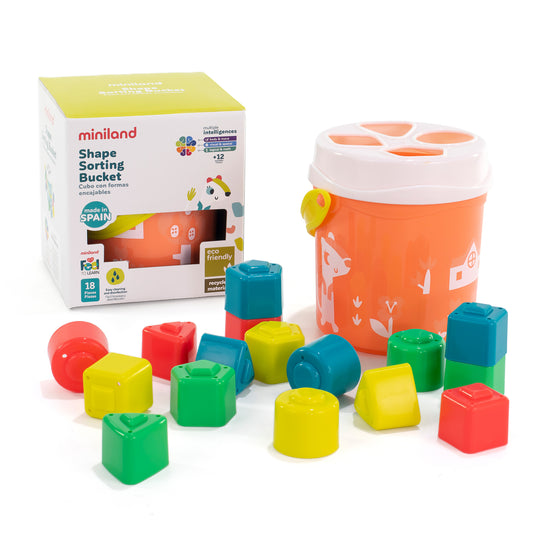 Feel to Learn: Shape Sorting Bucket, Salmon
