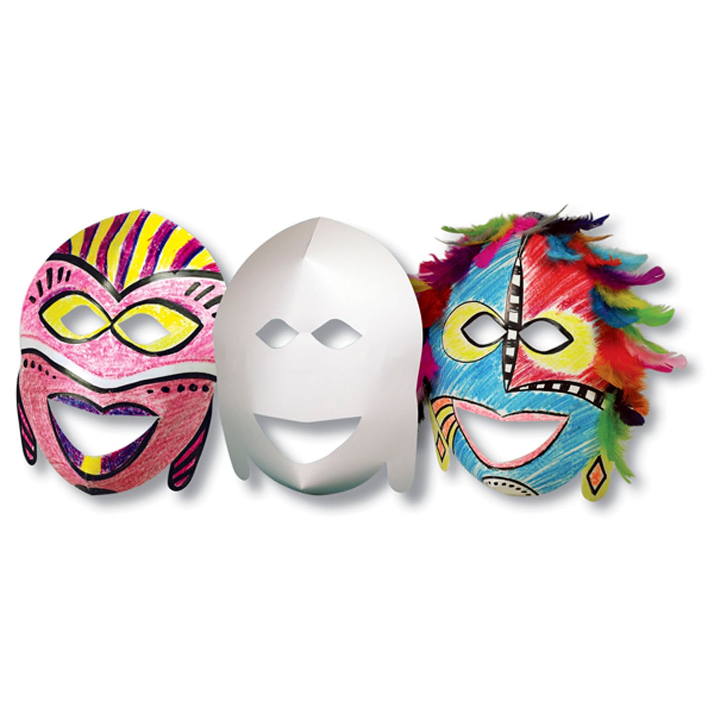 African Masks, 20 Per Pack, 2 Packs