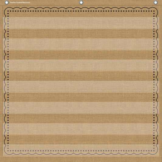 7-Pocket Pocket Chart, Burlap Design, 28" x 28"