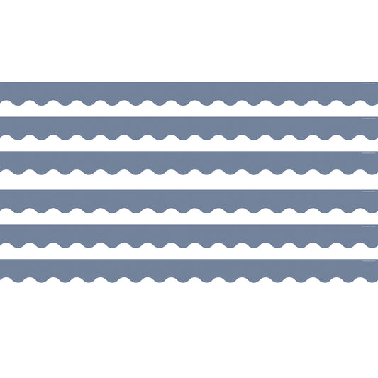 Aegean Blue Scalloped Border Trim, 35 Feet Per Pack, 6 Packs