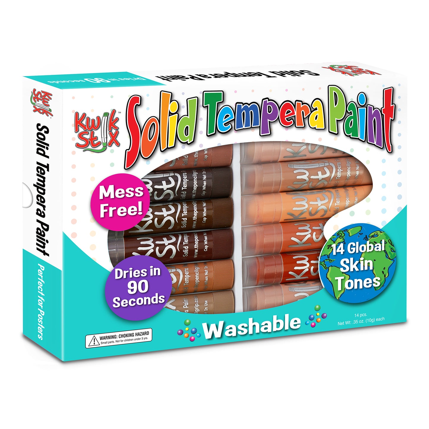 The Pencil Grip Kwik Stix Global Skin Tone Set, 14 Pieces (TPG 672)