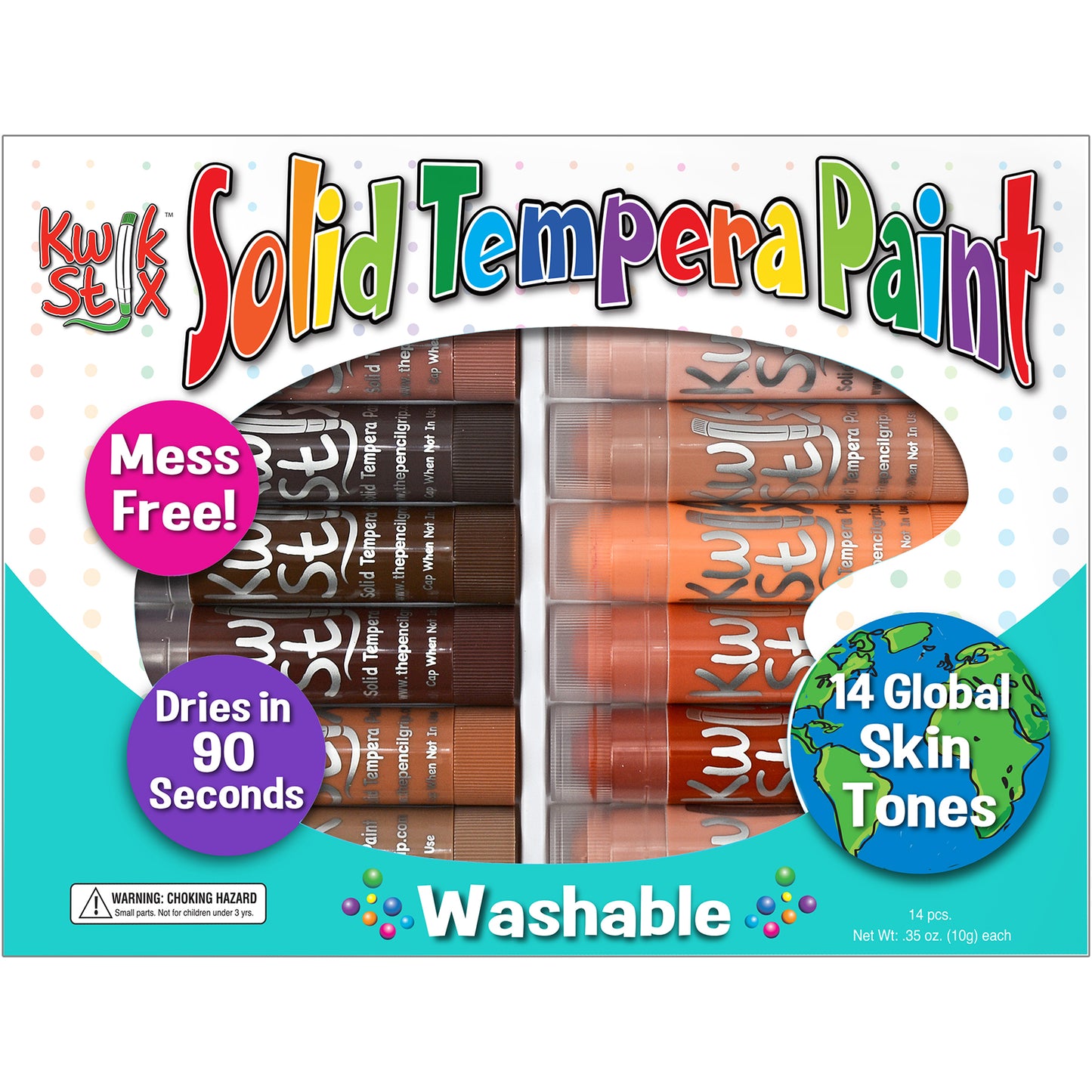 The Pencil Grip Kwik Stix Global Skin Tone Set, 14 Pieces (TPG 672)